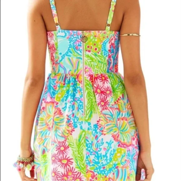 Lilly Pulitizer Ardleigh Dress in Multicolor Lovers Coral Women's Size 2 - Picture 3 of 3